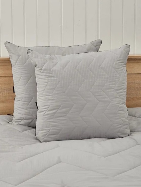 Подушка "Лебяжий пух" стеганая SOFT STRIPE "СН-Текстиль" 70х70 серый арт. ПSSG-70 С