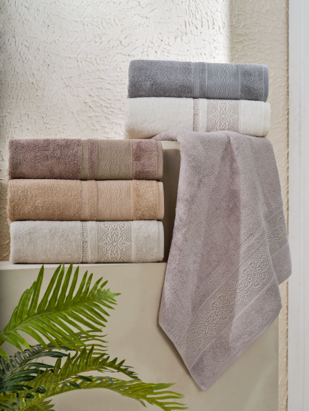 Бамбуковое полотенце PHILIPPUS DELUX (A535) AFRA 70х140 арт. 12379 светло-бежевый