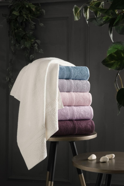 Полотенце Karacan махра жаккард 70х140 Ahenk, 616357 Фиолетовый