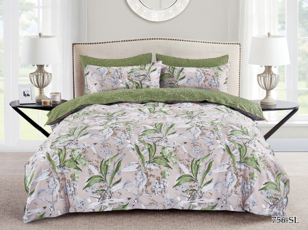 Комплект постельного белья Cleo сатин набивной "Satin Lux" евро, CL31/756-SL