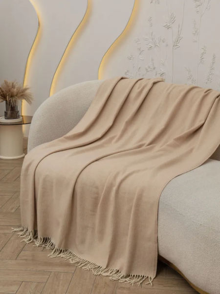 Плед из новозеландской шерсти "Paters" Лаура 140х200 07S/"LAURA"/300, бел-куб.пес