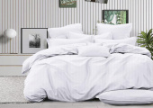 Комплект постельного белья дуэт страйп-сатин "СонМаркет" (нав. 70х70) диз. Белый