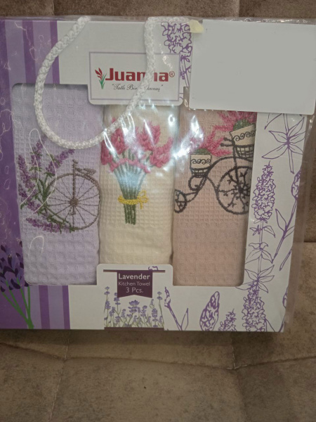 Набор кухонных вафельных полотенец (салфеток) JUANNA 40*60 (3 шт.) LUX LAVANTA арт. 11375