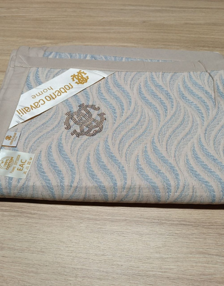 Хлопковое покрывало Roberto Cavalli 200х230, PRC2023-42 Волны бежевый