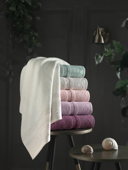 Полотенце Karacan махра жаккард 50х90 Yasemin, 616098 Фиолетовый