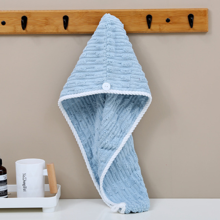 Шапочка-чалма для бани и сауны микрофибра 25*65, SCM-32 Голубой