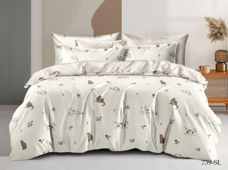 Комплект постельного белья Cleo сатин набивной "Satin Lux" евро, CL31/739-SL