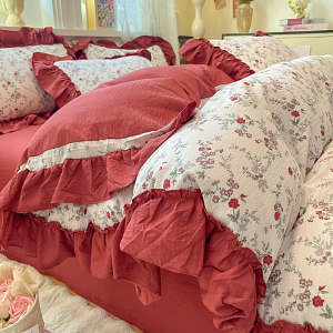 Комплект белья Soft Relief креп-жатка 1,5-сп (нав. 50х70 2шт.) KSR-15-07 Алый сад
