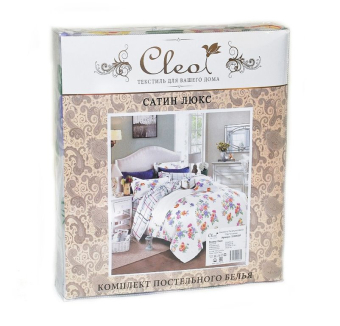 Комплект постельного белья сатин набивной Cleo Satin Lux евро, CL31/808-SL
