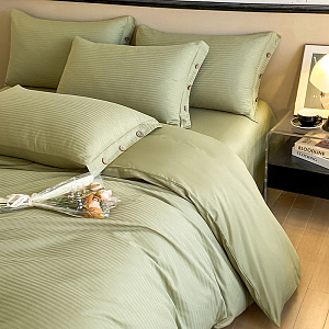 Постельное белье Cotton Stripe 1,5-сп (нав. 50*70), KSS15-32 Кардамон