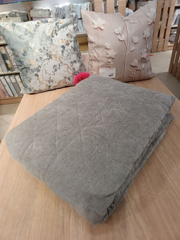 Велюровое покрывало Romance Joy 220х240,  PK22-05 Серо-бежевый