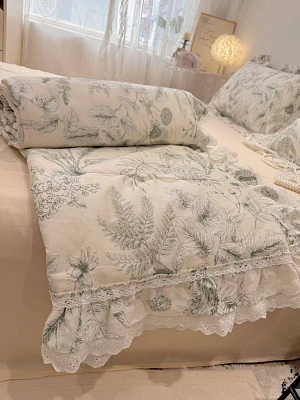 Постельное белье AMEEKA HOME сатин с одеялом евро (нав.48*74*2), KAHE4-1