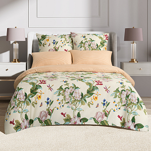 Комплект сатинового белья 1,5-сп "Каприйский ирис" "Harmonica" КГ1