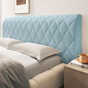 Стеганый велюровый чехол для изголовья кровати 160, CH160-10 Ромб бирюзовый