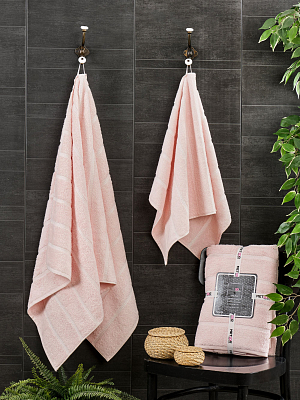 Комплект полотенец METEOR махра в ПВХ.(50x90/1)(70х140/1) 2 шт.TUROVA (пудра) арт.12207 Комплект полотенец METEOR махра в ПВХ.(50x90/1)(70х140/1) 2 шт.TUROVA (пудра) арт.12207