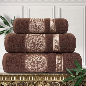Комплект махровых полотенец Lotus Zeus (50х90-2)(70x140-1) 3 шт., Коричневый