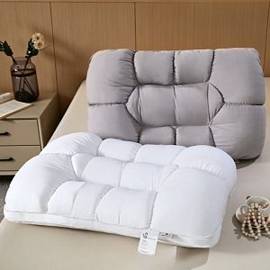 Подушка Sofihome шелк-микрогель 50х70 буфы, PSM5070-01 Серый
