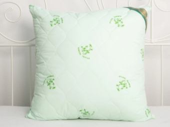 Подушка 70*70 Бамбук Грин +Лебяжий пух (молния) тик, "Бэлио"