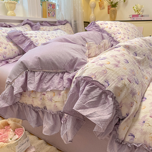 Комплект белья Soft Relief креп-жатка Евро пр/рез 180х200х25 (нав. 50х70 2шт.) KSR-ER-03 Фиолетовое утро
