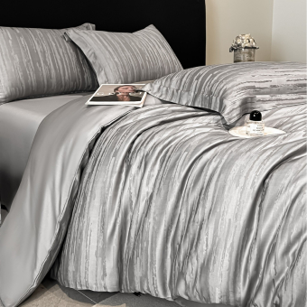 Постельное белье Jacquard Tencel Евро (нав.50х70-2), KJTE-01 Серый