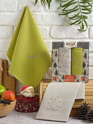 Салфетки вафельные METEOR 40х60 (2 шт.) TREE СИМВОЛ ГОДА (V1) арт. 12383 Салфетки вафельные METEOR 40х60 (2 шт.) TREE СИМВОЛ ГОДА (V1) арт. 12383