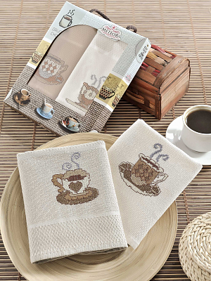 Салфетки вафельные METEOR 40*60 (2 шт.) KANAVICE COFEE арт. 9202