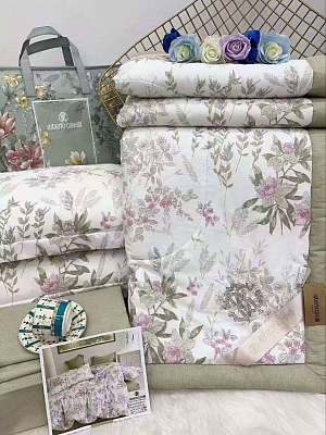 Постельное белье Santfair сатин Roberto Cavalli с одеялом евро  (нав.50*70*2), KSRE4-12