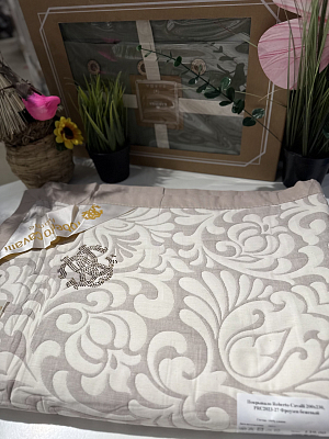 Хлопковое покрывало Roberto Cavalli 200х230, PRC2023-27 Фроузен бежевый