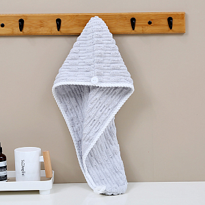 Шапочка-чалма для бани и сауны микрофибра 25*65, SCM-33 Серый