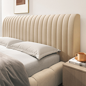 Стеганый велюровый чехол для изголовья кровати 180, CH180-7 Полоска бежевый
