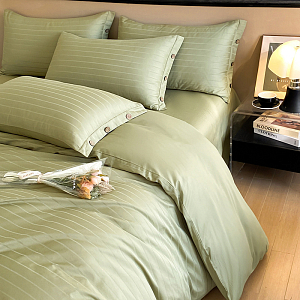 Постельное белье Cotton Stripe 1,5-сп (нав. 50*70) KSS15-8 Кардамон