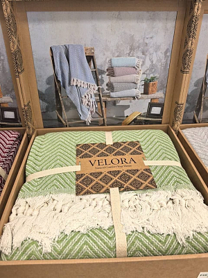 Плед Velora хлопок 200х230, PVE-01 Фисташковый