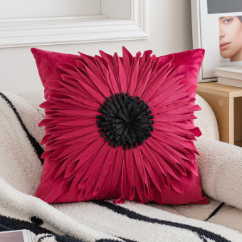 Чехол декоративный (наволочка) Velour-FL 45х45, VF4545-01 Бордовый