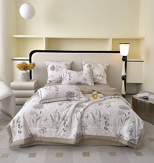 Постельное белье WINNI сатин Home aesthetic с одеялом евро (4 нав.), KWE6-4