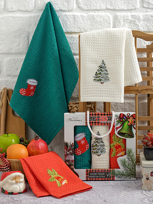 Салфетки вафельные METEOR 40х60 (3 шт.) TREE СИМВОЛ ГОДА (V3) арт. 12382 Салфетки вафельные METEOR 40х60 (3 шт.) TREE СИМВОЛ ГОДА (V3) арт. 12382