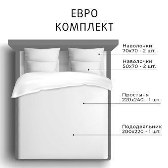 Комплект сатинового белья Экотекс Моноспейс евро мокко