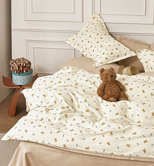 Постельное белье Сатин-Твил упрощ. "Бэлио" Детский (40*60*1), диз. Мишки